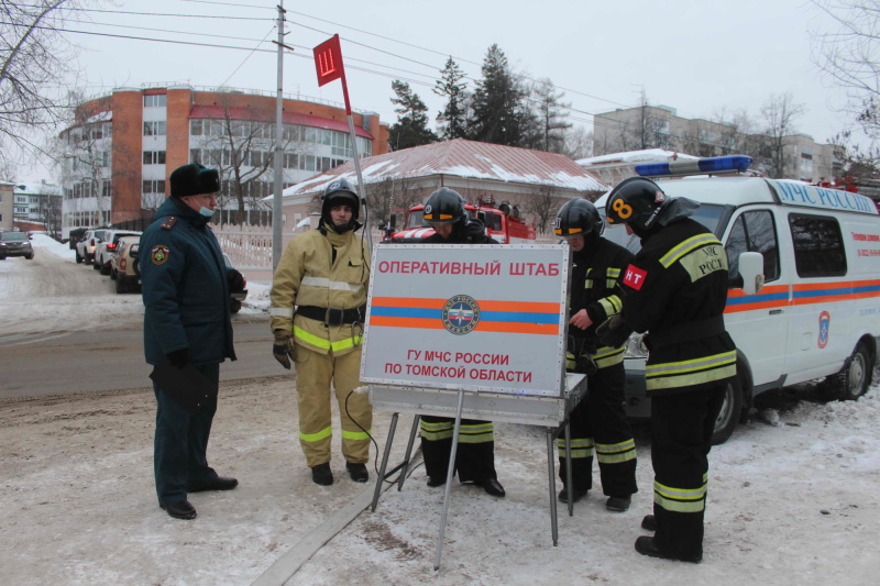 В Томской области прошли пожарно-тактические учения в научно-технической библиотеке
