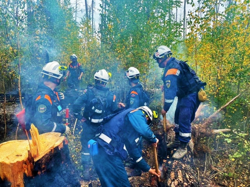 Огнеборцы из семи регионов продолжают бороться с пожаром в Мордовском заповеднике